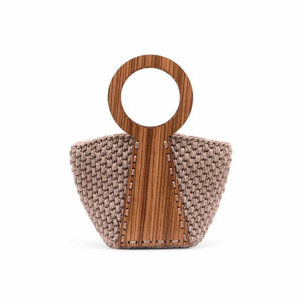 1. Nefele mini crochet handbag beige ILIAS VARDAVAKIS nefbag