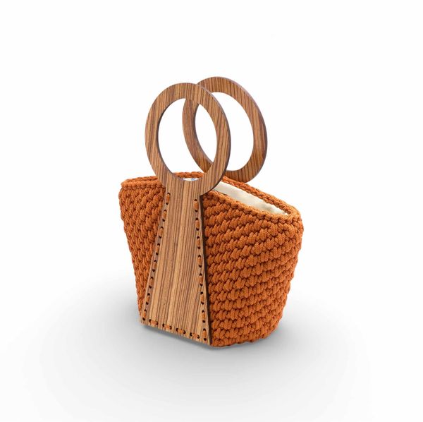 2. Nefele mini crochet handbag orange ILIAS VARDAVAKIS nefbag
