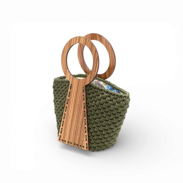 2. Nefele mini crochet handbag green ILIAS VARDAVAKIS nefbag