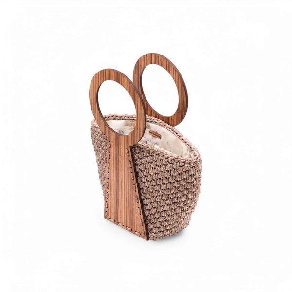 2. Nefele mini crochet handbag beige ILIAS VARDAVAKIS nefbag