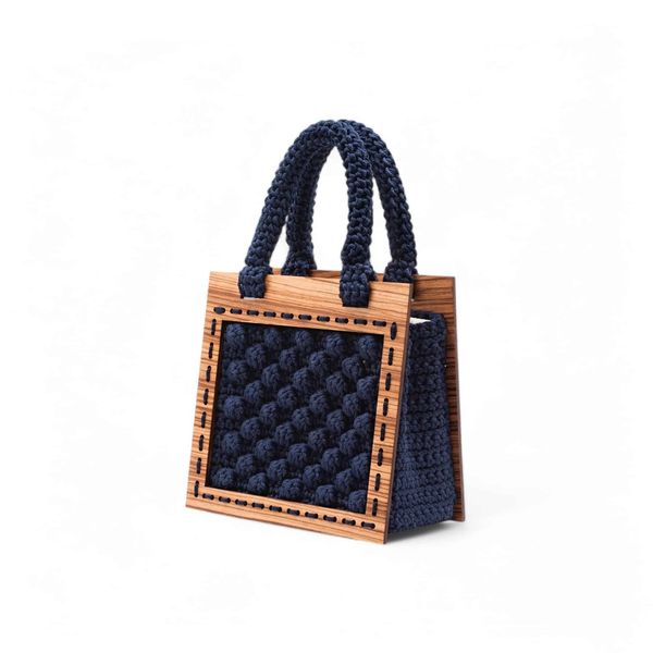 3. Armonia Crochet Mini Tote Bag navy blue ILIAS VARDAVAKIS armbag