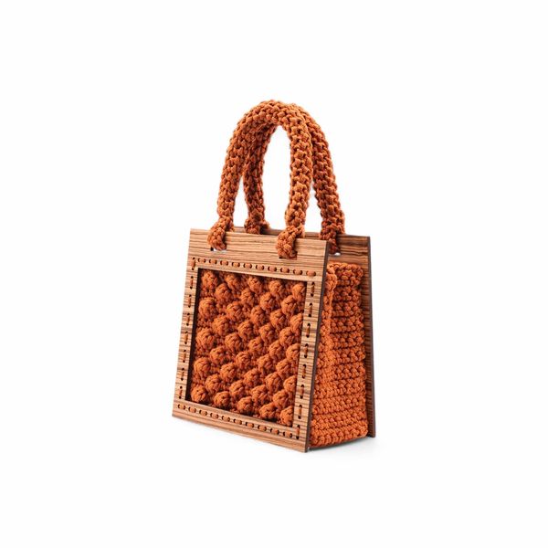 3. Armonia Crochet Mini Tote Bag orange ILIAS VARDAVAKIS armbag