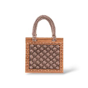 1. Mini borsa tote all'uncinetto Armonia beige