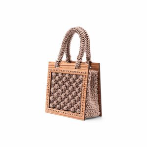 3. Mini borsa tote all'uncinetto Armonia beige
