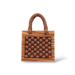 1. Mini borsa tote all'uncinetto Armonia caffè