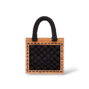1. Mini borsa tote all'uncinetto Armonia nero