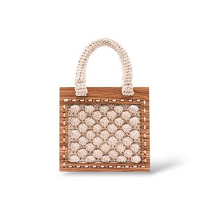 1. Mini borsa tote all'uncinetto Armonia avorio