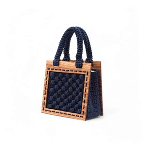 3. Armonia Crochet Mini Tote Bag navy blue