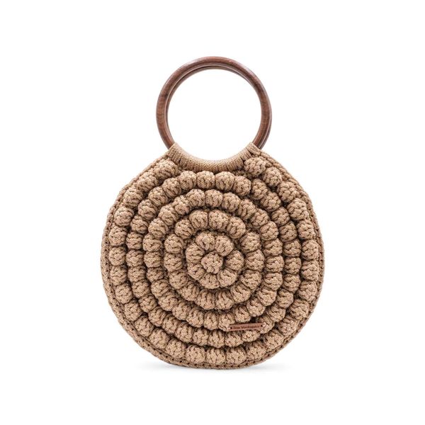1. Ariadne round crochet bag beige gold ILIAS VARDAVAKIS aribag