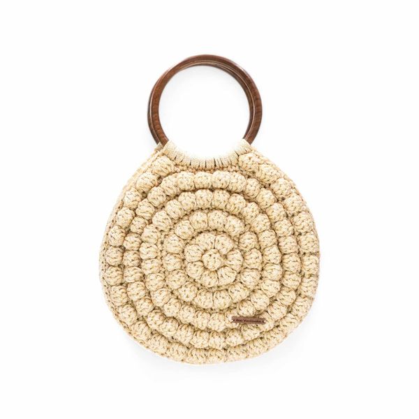 1. Borsa tonda uncinetto Ariadne avorio ILIAS VARDAVAKIS aribag