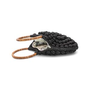 3. Borsa tonda uncinetto Ariadne nero metallico