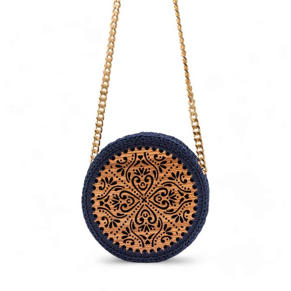 2. Ioni round crochet bag blue ILIAS VARDAVAKIS ionibag