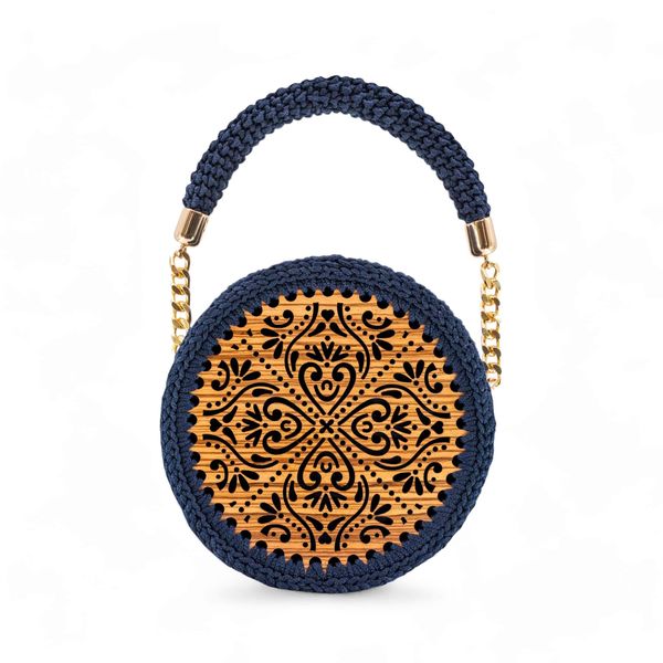 1. Ioni round crochet bag blue ILIAS VARDAVAKIS ionibag