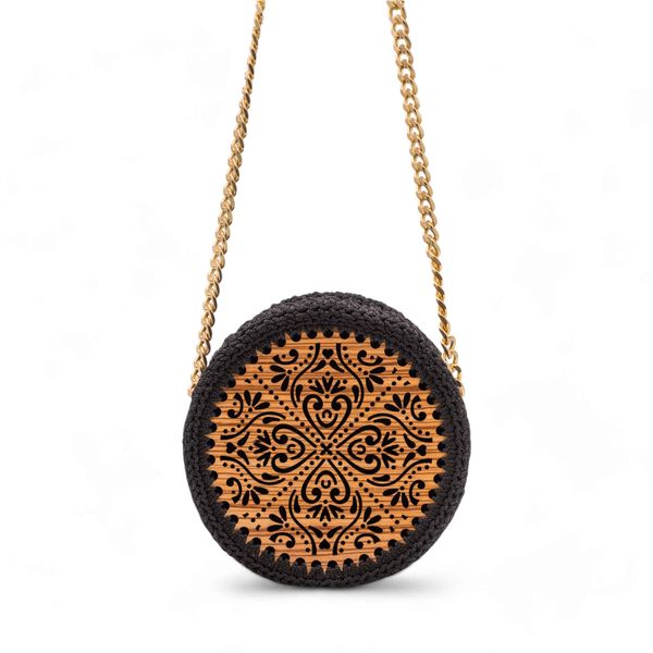 2. Ioni round crochet bag black metallic ILIAS VARDAVAKIS ionibag