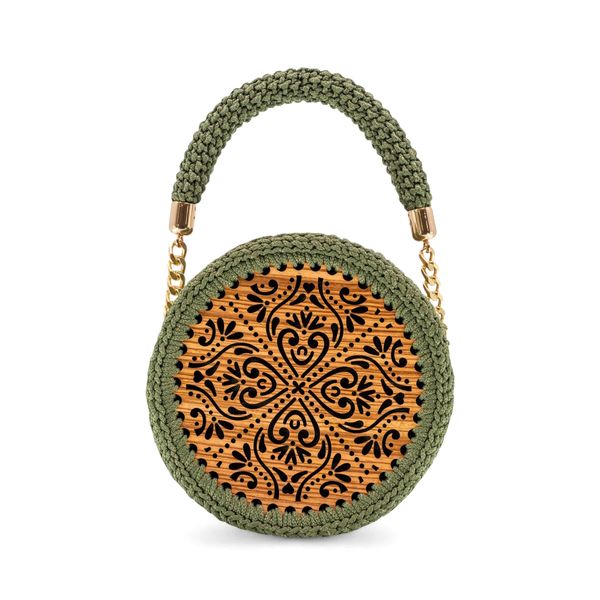 1. Ioni round crochet bag green ILIAS VARDAVAKIS ionibag