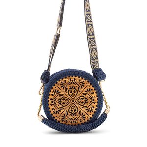 3. Ioni round crochet bag blue
