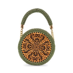 1. Ioni round crochet bag green