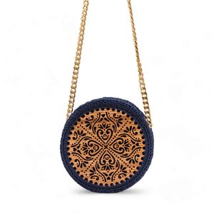 2. Ioni round crochet bag blue
