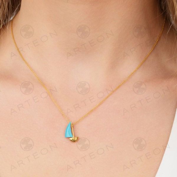 2. "Sail Boat" Necklace turquoise Arteon 34034-045