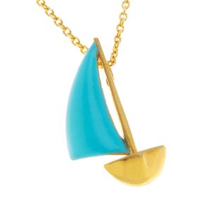 1. "Sail Boat" Necklace turquoise