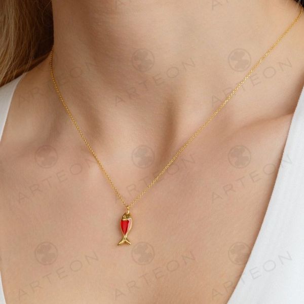 2. Collana "pesce" smaltato rosso Arteon 34206-040