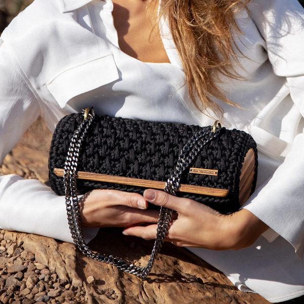 3. Paris crochet cylinder bag black ILIAS VARDAVAKIS parisbag