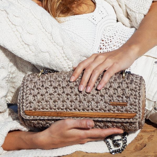 3. Paris crochet cylinder bag beige ILIAS VARDAVAKIS parisbag