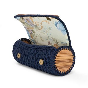 2. Borsa cilindro uncinetto Paris blu navy