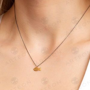 3. Mini "fish" sea necklace gold