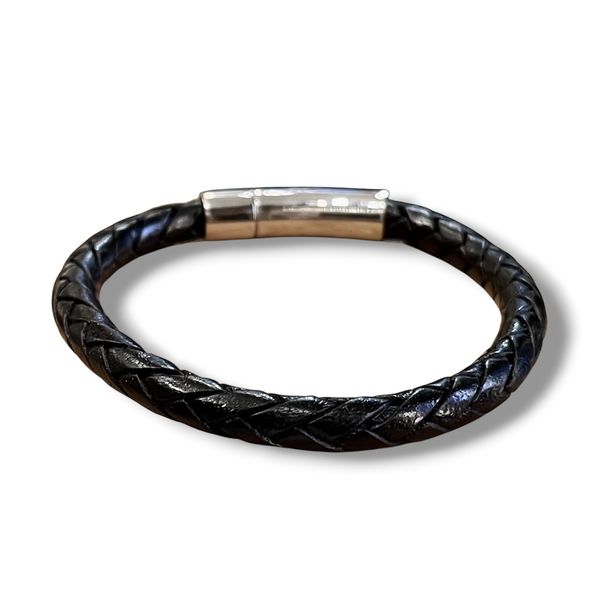 Bracciale intreccio tondo nero BRASS Workshop