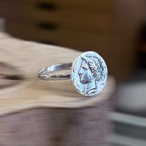 3. Anello piccola moneta “Aretusa” grigio argento