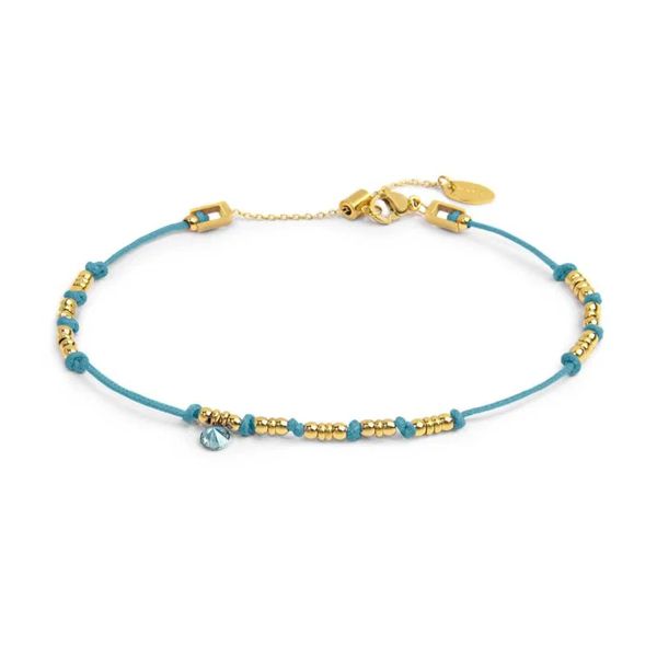 1. Crystal pendant cord anklet sky blue Marlù Gioielli 20cv097g