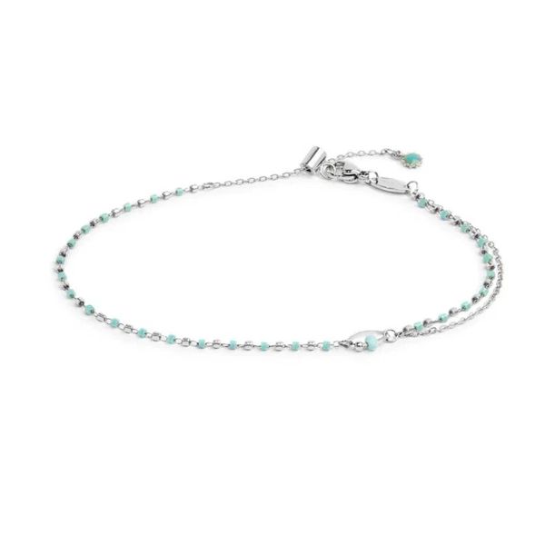 1. Miyuki chain anklet turquoise Marlù Gioielli 20cv099