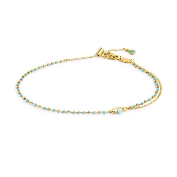 1. Miyuki chain anklet turquoise Marlù Gioielli 20cv099g