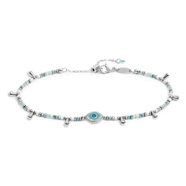1. Central "eye" anklet with crystal steel gray Marlù Gioielli 20cv105-t