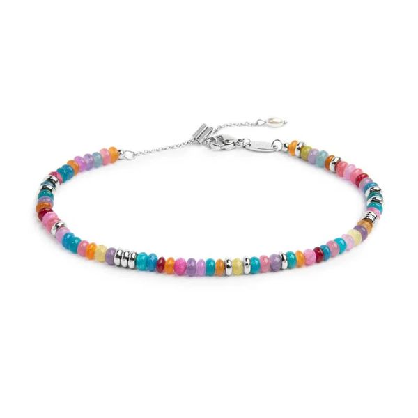 1. Colorful beaded anklet steel gray Marlù Gioielli 20cv106-rgb