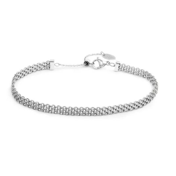 1. Mesh chain anklet steel gray Marlù Gioielli 20cv110