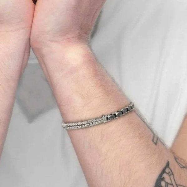 2. Bracciale catena fishbone e ceramica grigio acciaio Marlù Gioielli 30br0036