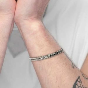 2. Bracciale catena fishbone e ceramica grigio acciaio