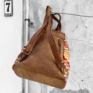 2. Patterned backpack orange