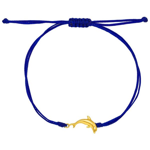 1. Bracciale stringa "delfino" blu BRASS Workshop bdo04