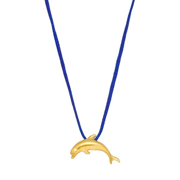 1. “Dolphin” thread necklace blue BRASS Workshop mdo04