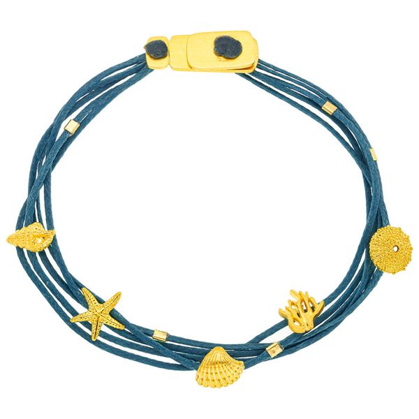 1. Multi-strand "seabed" bracelet blue BRASS Workshop bsd76