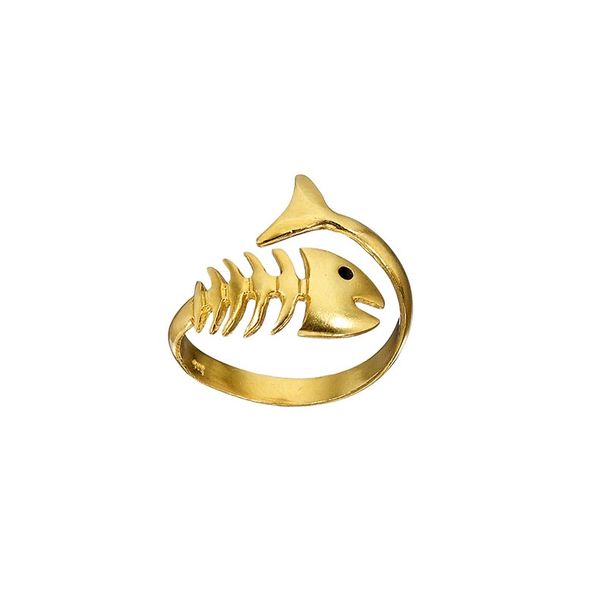 1. "Fishbone" ring gold BRASS Workshop dps09