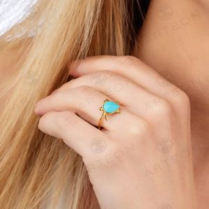 2. Sea Turtle Ring with Resin turquoise