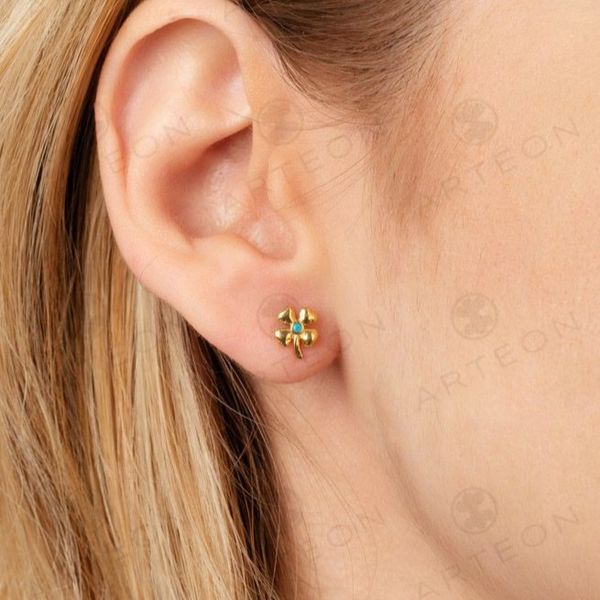 2. Mini "four-leaf clover" earrings gold Arteon 51456-000