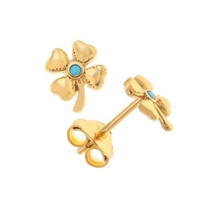 1. Mini "four-leaf clover" earrings gold