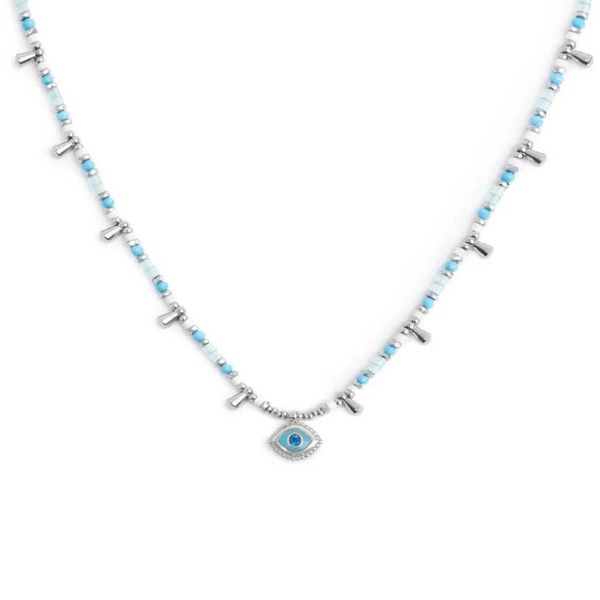 1. Collana "occhio" pendente grigio acciaio Marlù Gioielli 18cn129-t