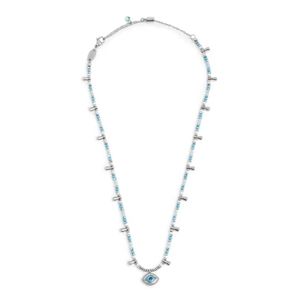2. Collana "occhio" pendente grigio acciaio