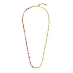 2. Collana catena perline e catena ovale oro